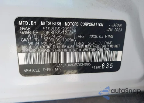 2023 Mitsubishi Outlander Ralliart S-Awc/Se 2.5 S-Awc/Se Black Edition S-Awc/Se Special Editiont S-Awc from USA, damaged, VIN JA4J4UA83PZ034065